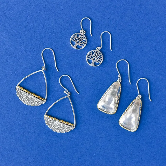 Earrings YoTreasure Solid 925 Sterling Silver Gold Plated Dangle Earrings Jewelry