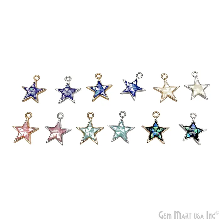 GemMartUSA Charm Necklaces Shell Star Shape 12mm Single Bail Connector Charm