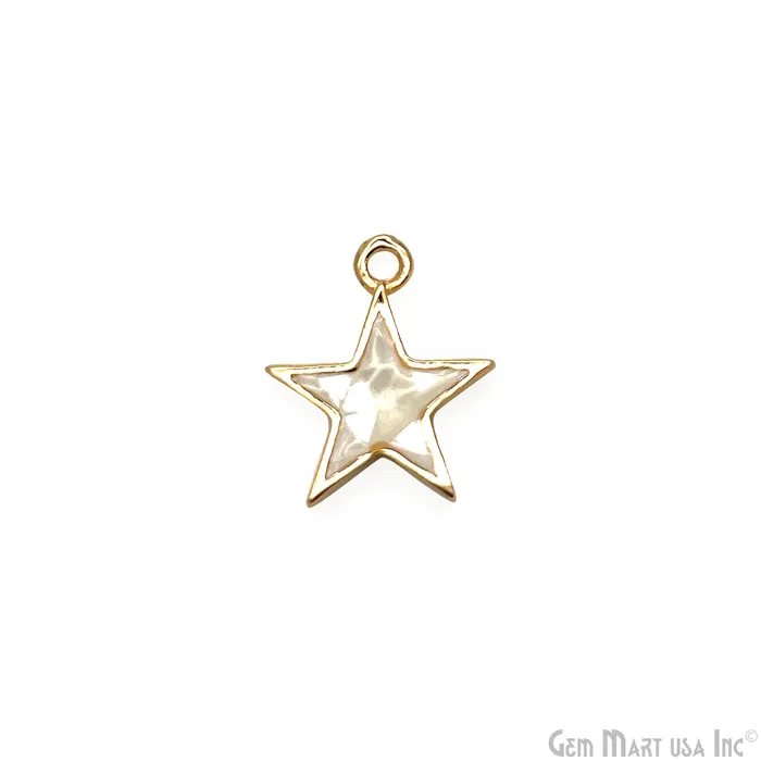 GemMartUSA Charm Necklaces Shell Star Shape 12mm Single Bail Connector Charm