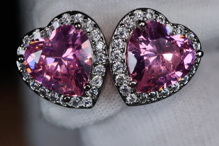 Lab Diamonds London Earrings Womens Ear Studs Heart Earrings Pink Diamond Heart Earrings Studs