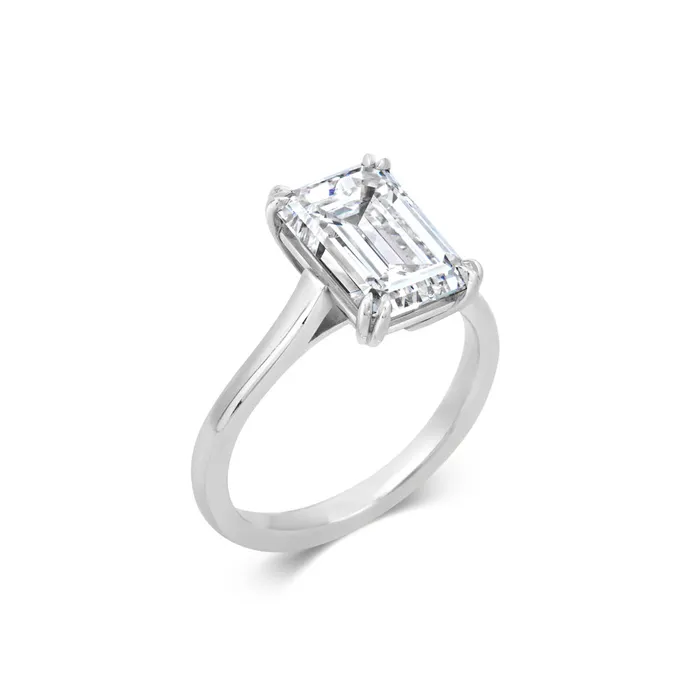 LEOS PERFECT SOLITAIRE SETTING emerald cut white gold LEO MATHILD Earrings