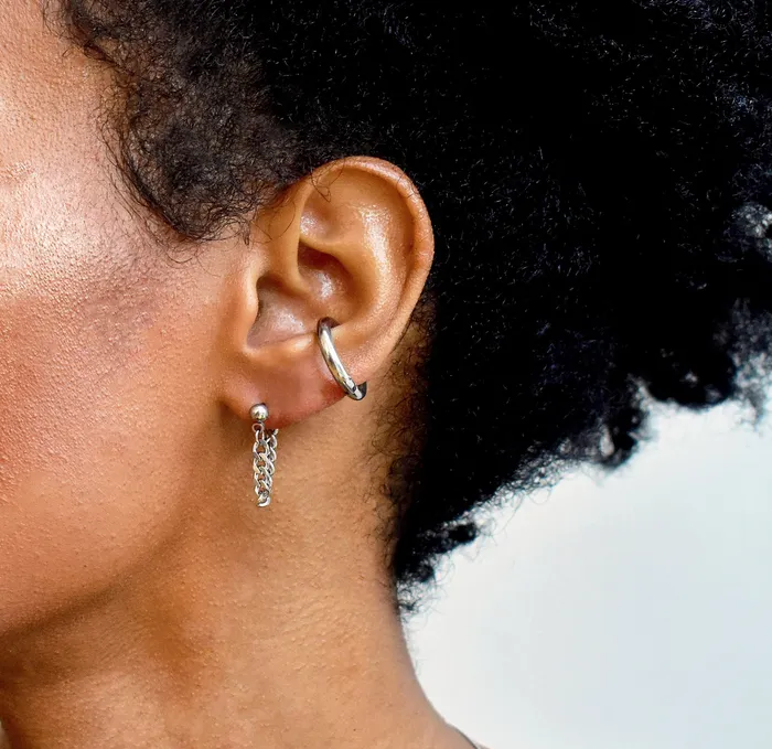 Mai Dsire Earrings RYLIE SILVER LOOP CHAIN EARRINGS SAMPLE