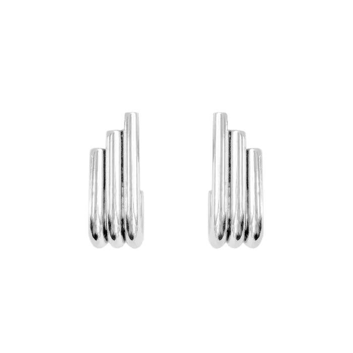 MAI DSIRE RAMONA SILVER RIBBED J EARRINGS Earrings