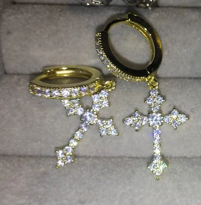 Minx London Earrings Mens Cross Earrings Cross Earrings Men Diamond Cross Earrings Womens Cross Hoop Earrings Gold Cross Earrings Iced Out Earrings