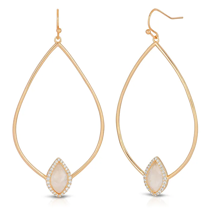 Moderne Monocle Earrings Tempest Gold Moonstone Earrings