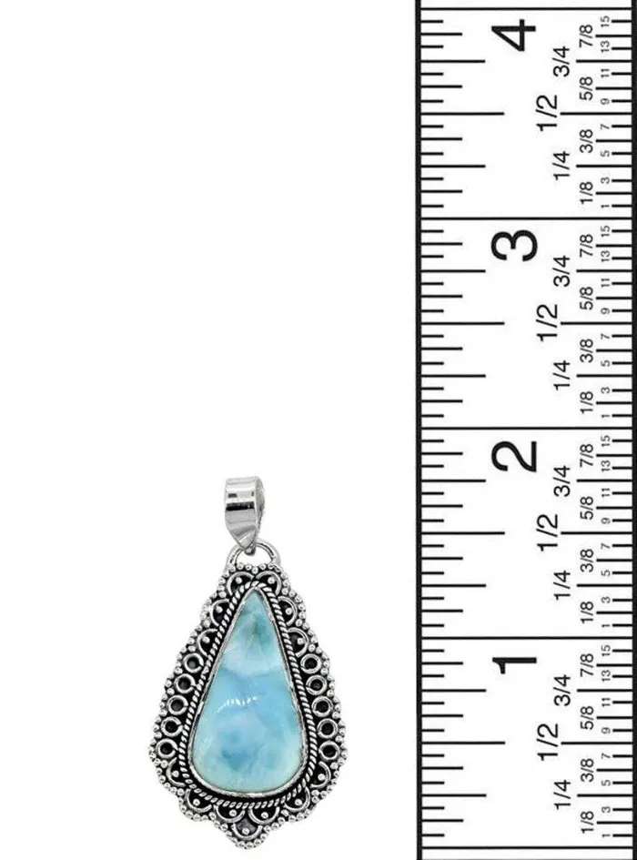 Natural Larimar Solid 925 Sterling Silver Pendant 1 34 YoTreasure Necklaces