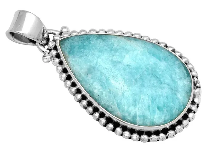 Necklaces YoTreasure Amazonite 2 Long 925 Solid Sterling Silver Pendant With 18 Chain