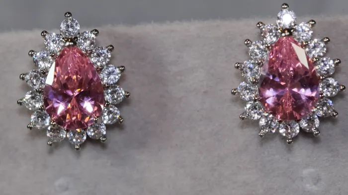 Womens Ear Studs Pear Shape Earrings Teardrop Earrings Pink Diamond Earrings Teardrop Earrings Womens Earrings Stud Earrings Lab Diamonds London Earrings