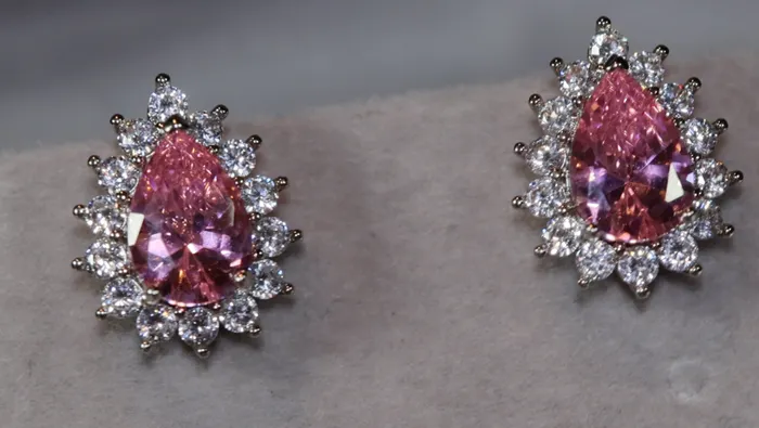 Womens Ear Studs Pear Shape Earrings Teardrop Earrings Pink Diamond Earrings Teardrop Earrings Womens Earrings Stud Earrings Lab Diamonds London Earrings