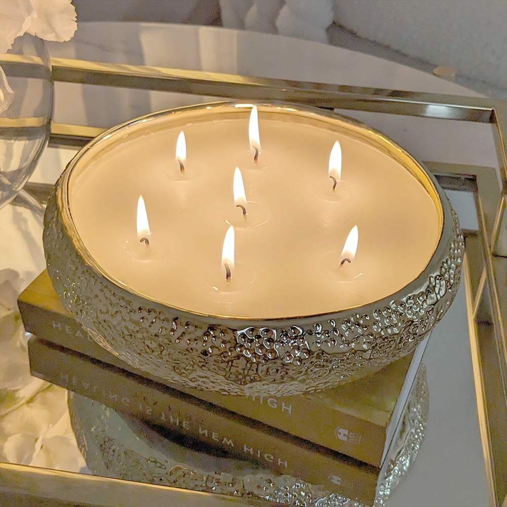 Aeolian Candle Range |   Aeolian Gold 7 Wick Scented Candle Accessories Aeolian Candle Range