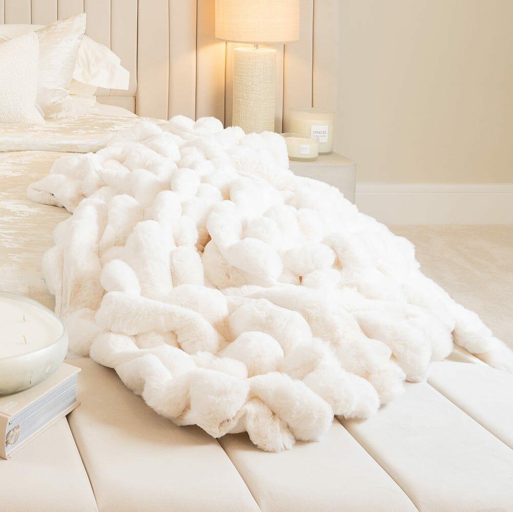 Beadspreads & Throws |   Isla Cream Chunky Ribbed Faux Fur Throw Beadspreads & Throws Beadspreads & Throws