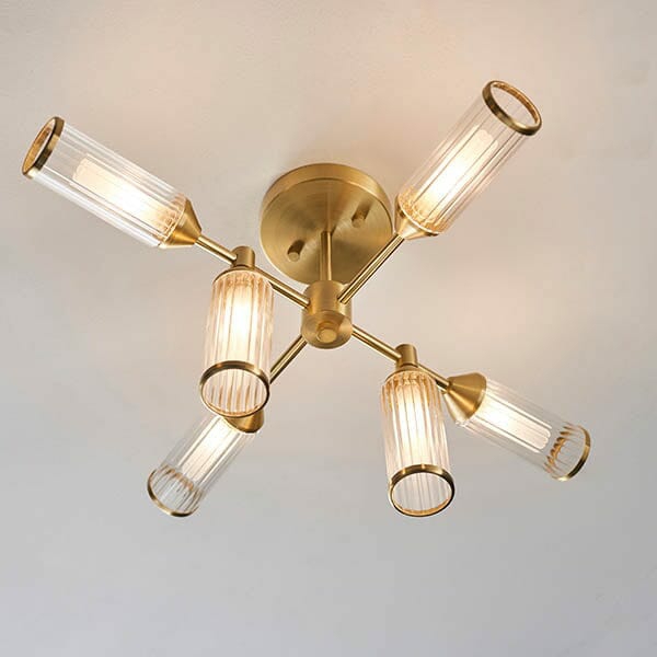 Ceiling Lights |   Apollo Gold & Glass Semi Flush Ceiling Light Ceiling Lights Ceiling Lights