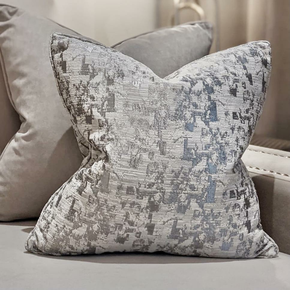 Cushions |   Hornsby Silver Distressed Effect Cushion – 43 X 43Cm Bed Accessories Cushions