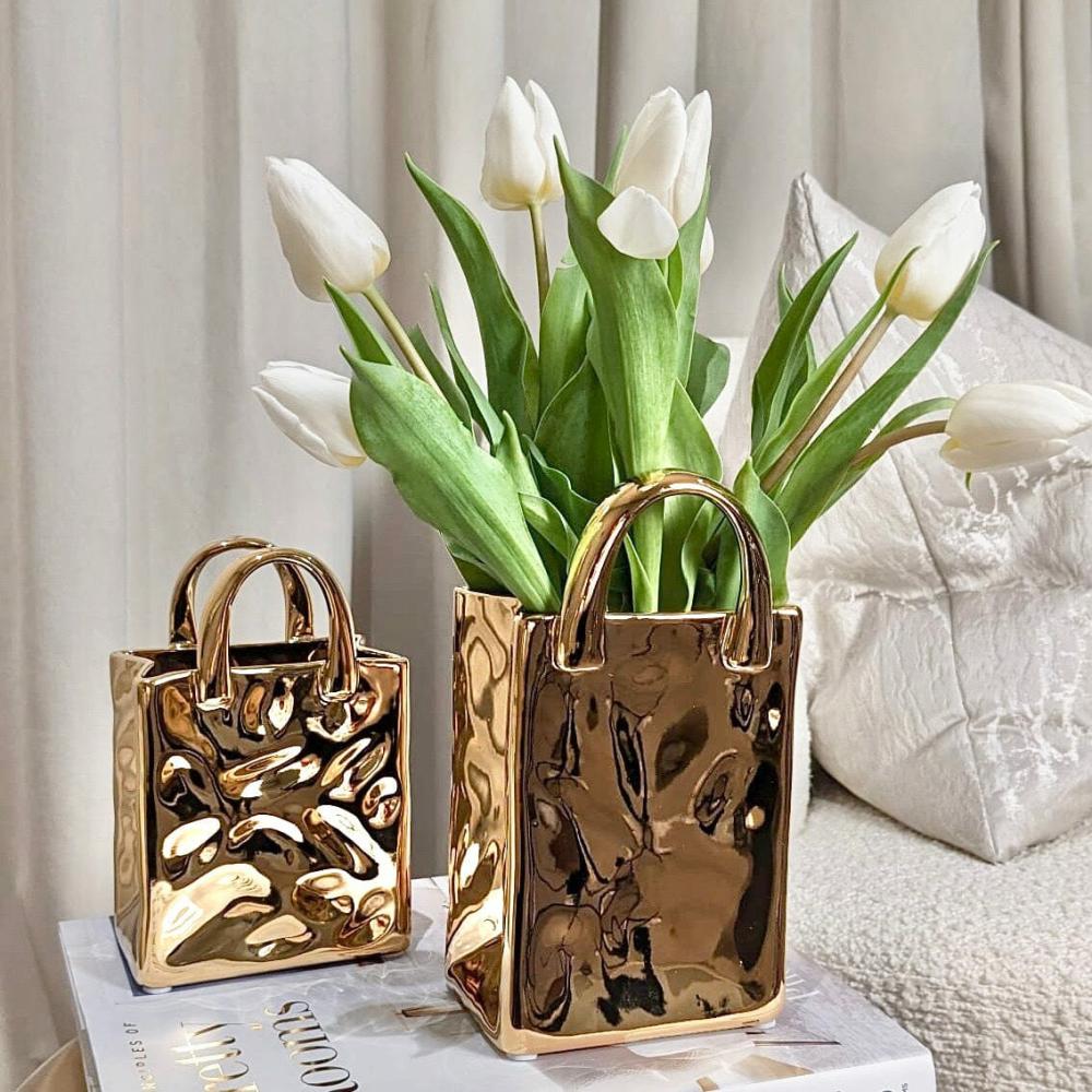 Gold Accessories |   Elise Gold Handbag Decorative Vase Accessories Gold Accessories