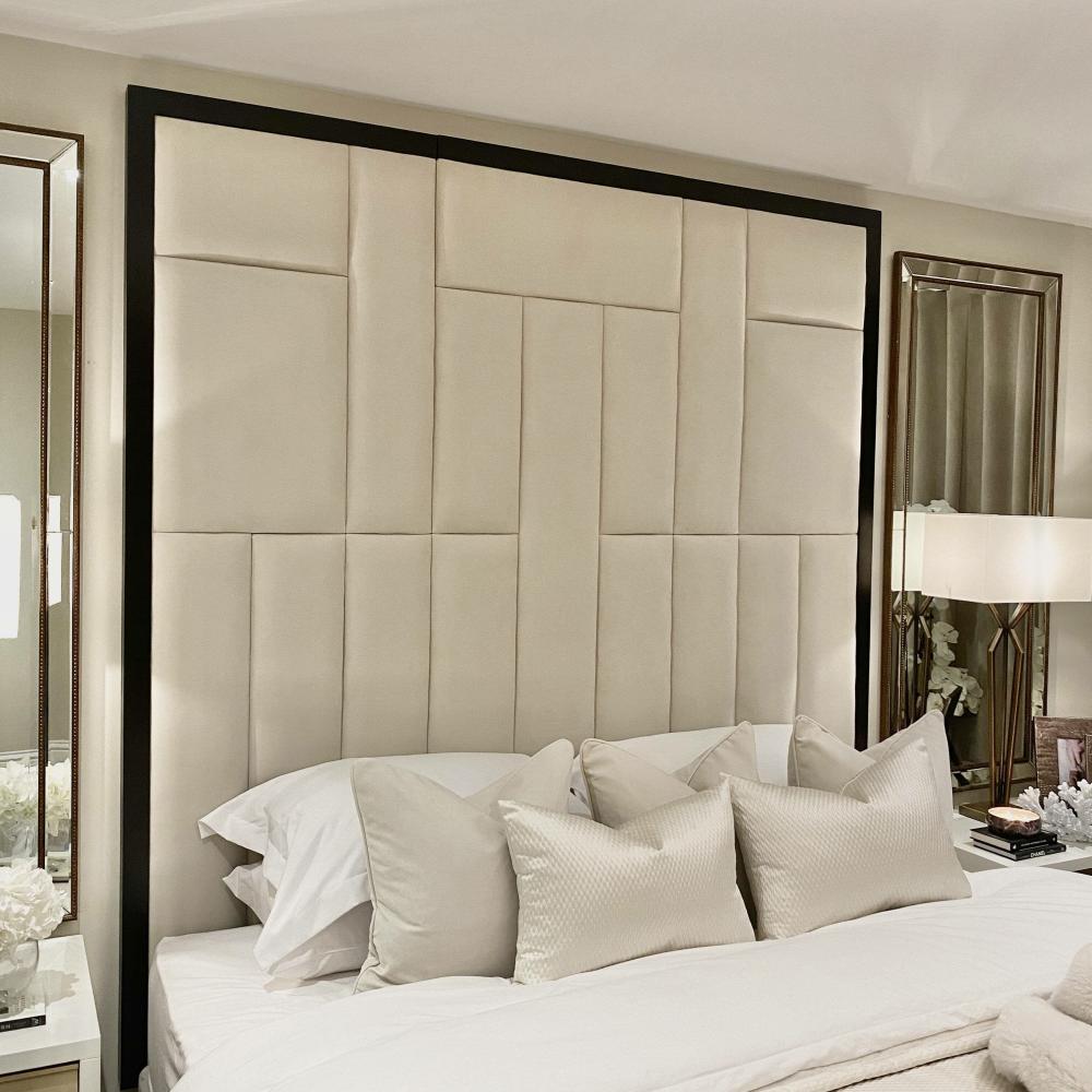 Headboard Panels |   Kensington Cream Premium Headboard With Wooden Frame Headboard Panels Headboard Panels