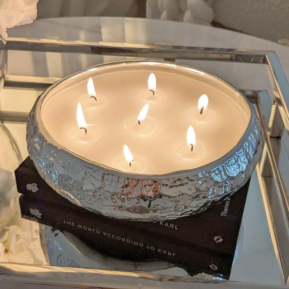 Home Fragrance |   Aeolian 7 Wick Silver Scented Candle Accessories Aeolian Candle Range