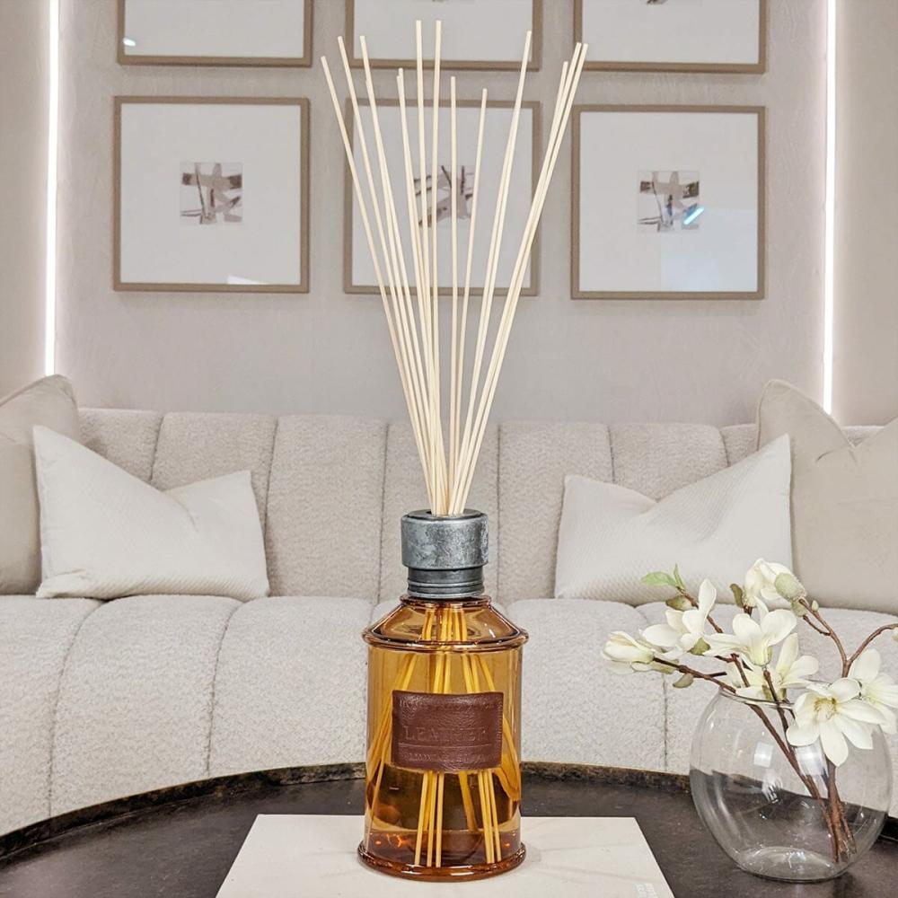 Home Fragrance |   Amber Tinted Glass Leather Large Reed Diffuser- 1000Ml Accessories Home Fragrance