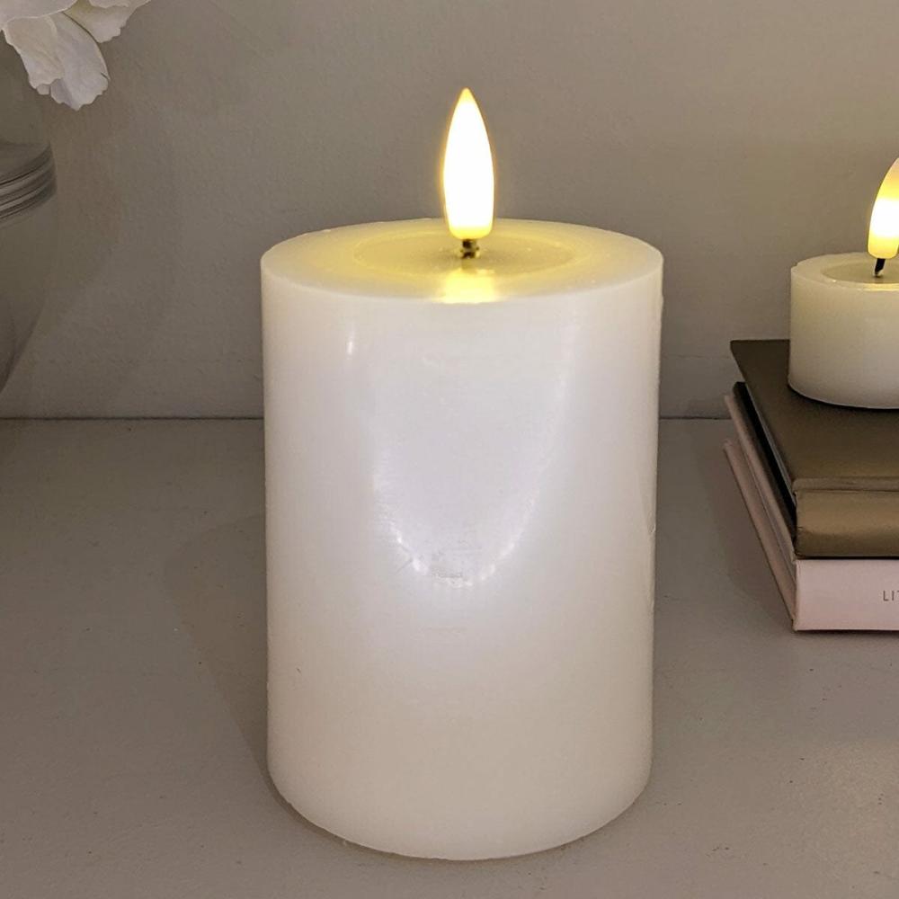 Home Fragrance |   Cream Realistic Led Candle – 10Cm Accessories Candles And Holders