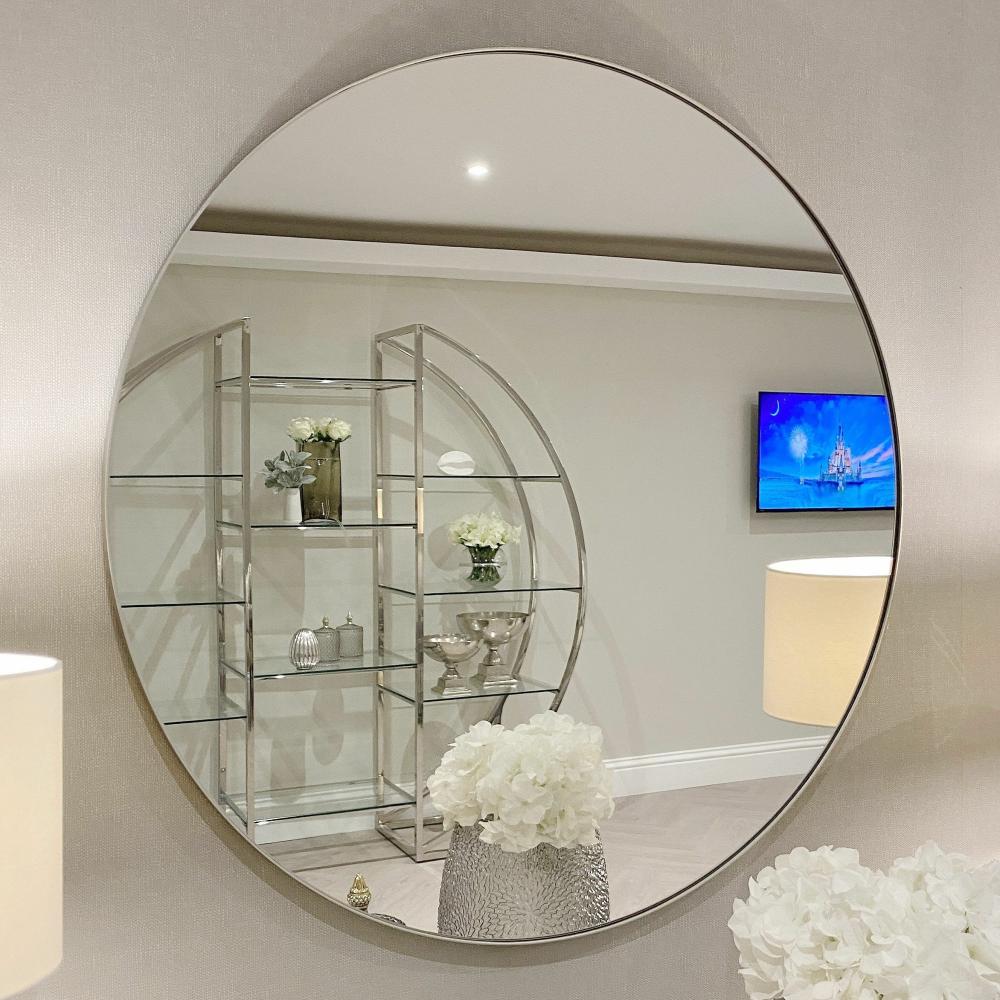 Mirrors |   Argento Round Silver Mirror Accessories Mirrors