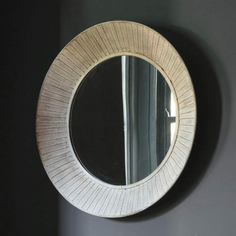 Mirrors |   Dawes Cream Distressed Circular Wall Mirror Accessories Mirrors