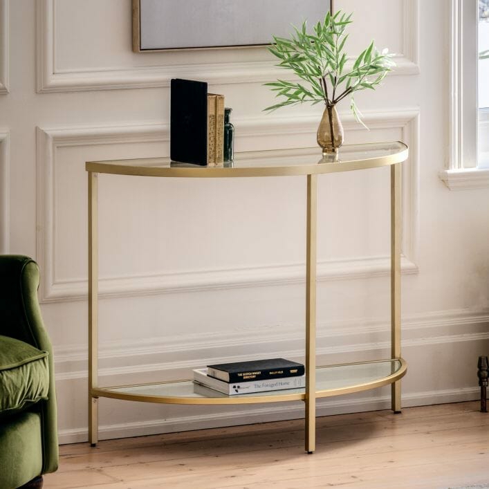 Mirrors |   Hamilton Champagne Metal Console Table Accessories Mirrors