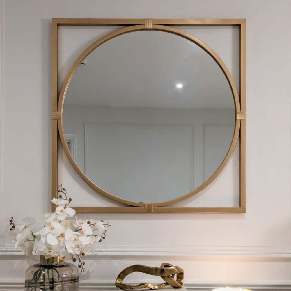 Mirrors |   Karter Large Gold Square Wall Mirror Accessories Mirrors