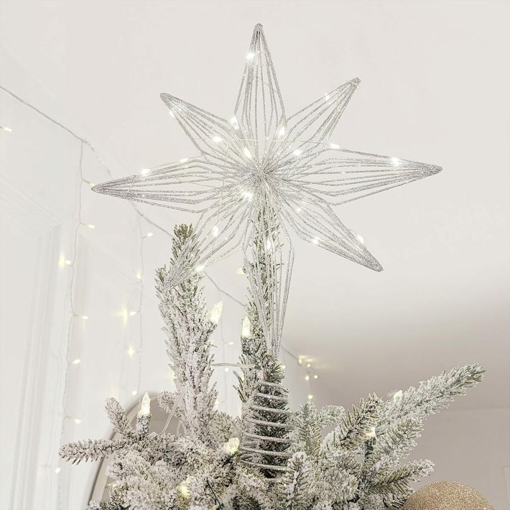 Silver Accessories |   Siena Silver Star Tree Topper Accessories Silver Accessories