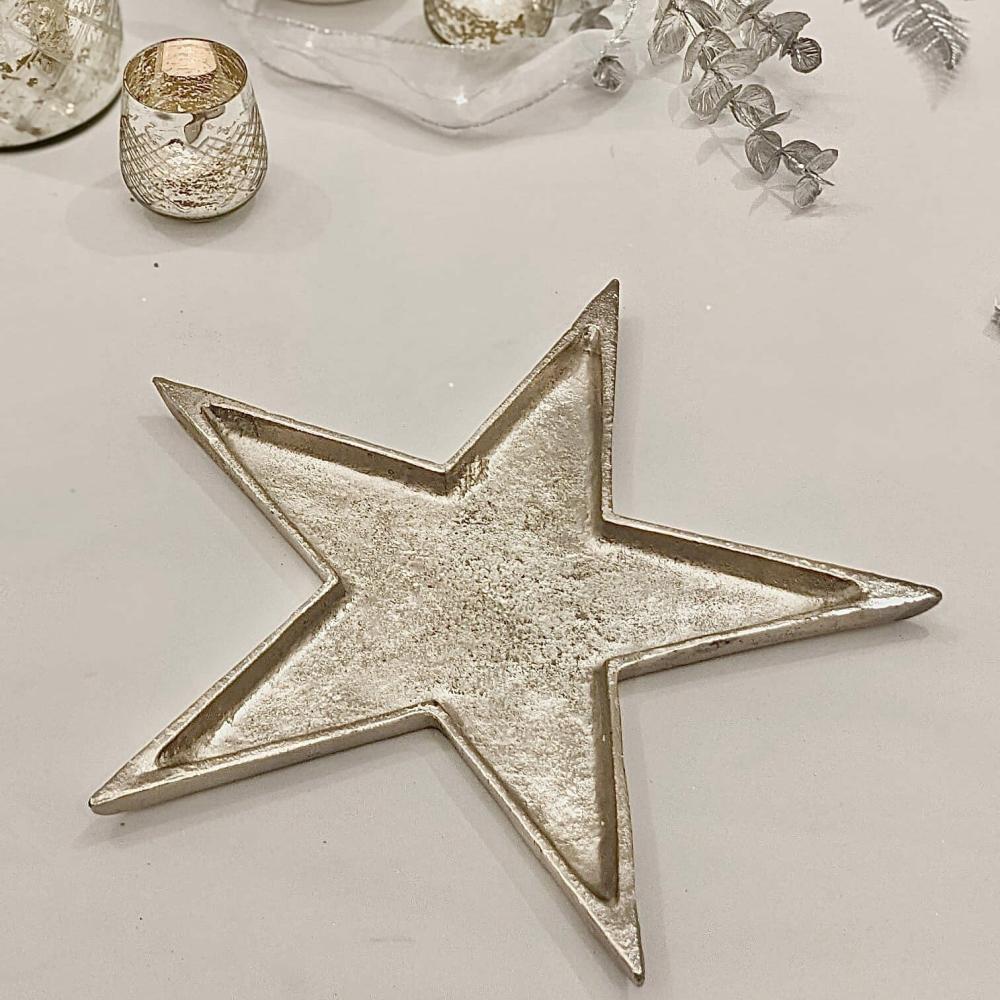 Silver Accessories |   Silver Star Decorative Dish Accessories Silver Accessories