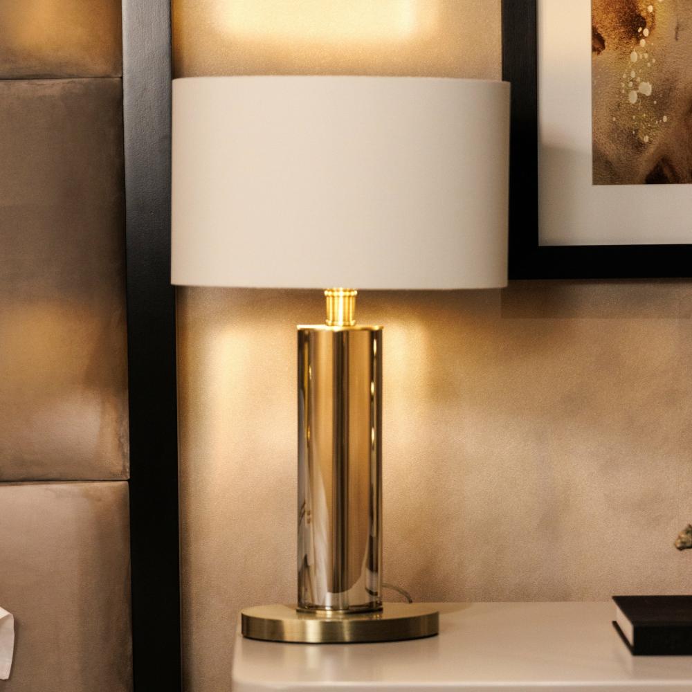 Table Lamps |   Baroness Medium Solid Glass & Gold Table Lamp Lighting Table Lamps