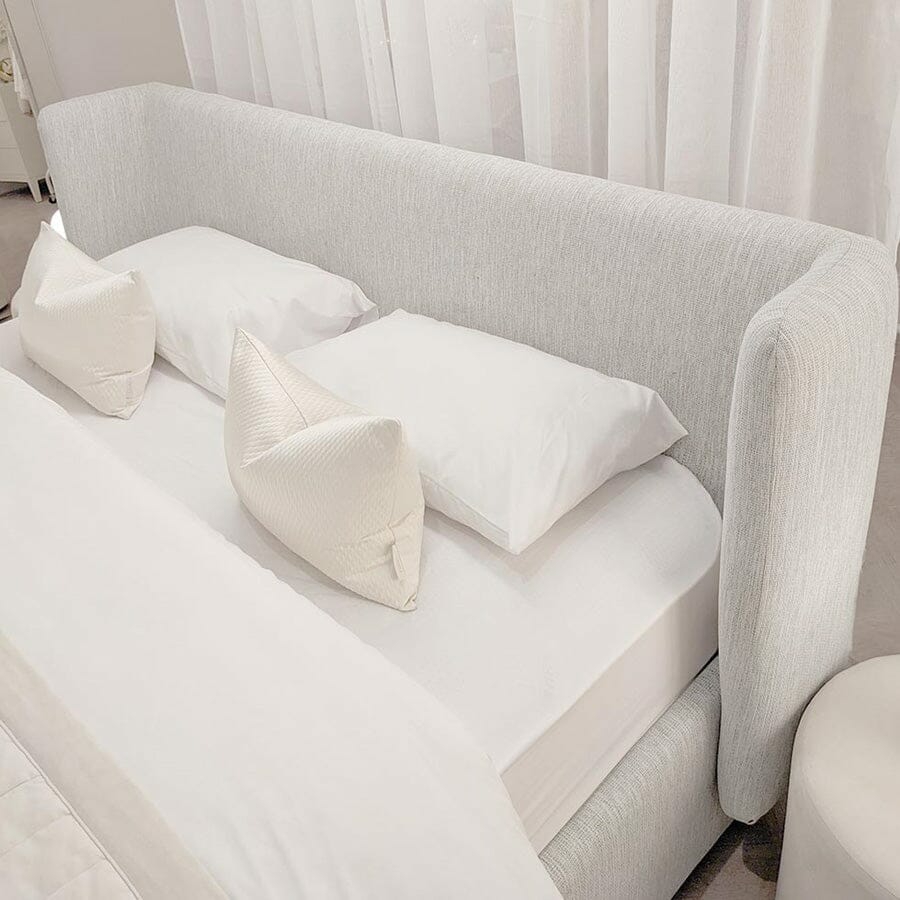 Upholstered Beds |   Langham Woven Alabaster Luxury Curved Bed Beds Upholstered Beds