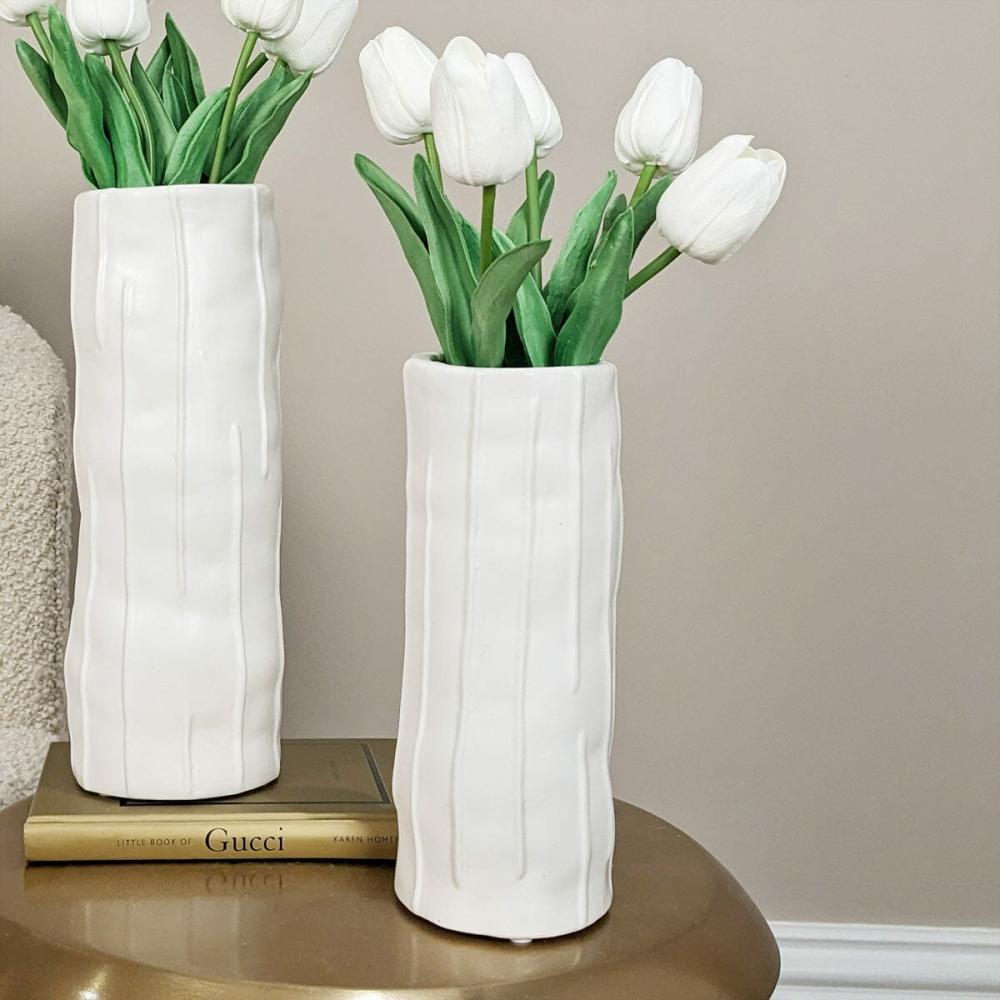 Vases |   Corazi Petite White Textured Abstract Vase Accessories Vases