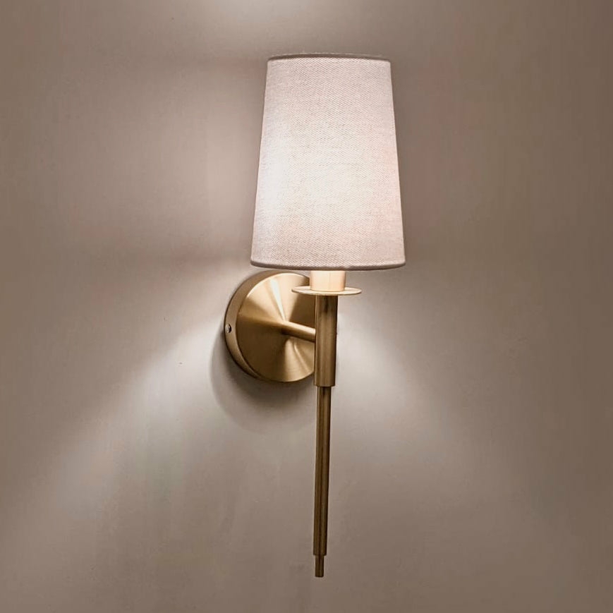 Wall Lights |   Dulcie Gold Wall Light With White Shade Lighting Wall Lights