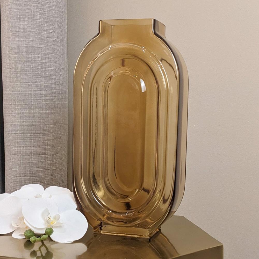 Vases |   Nougat Tall Amber Glass Vase Accessories Vases